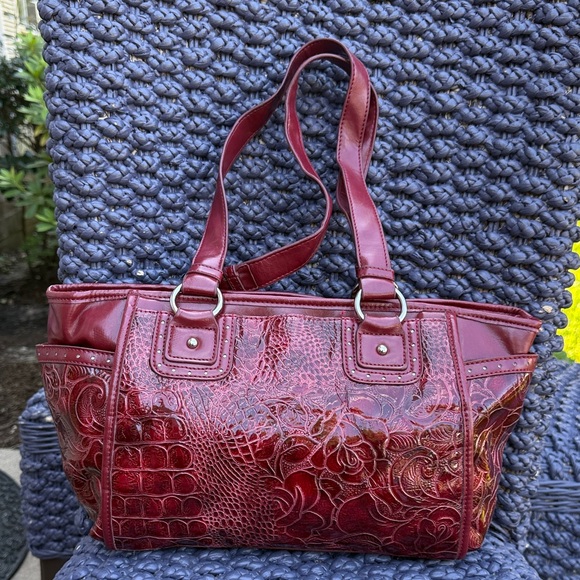 Relic Red Embossed Shoulder Bag - Picture 1 of 7